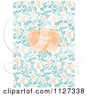 Poster, Art Print Of Thank You Frame Over Orange And Blue Floral Vines