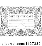Clipart Of A Grayscale Gift Certificate With Sample Text Royalty Free Vector Illustration