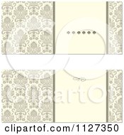 Clipart Of Ornate Brown And Tan Damask Invitations Royalty Free Vector Illustration