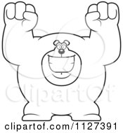 Poster, Art Print Of Outlined Excited Buff Bear