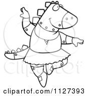 Outlined Robot Spinosaurus Dinosaur Ballerina Dancing