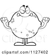 Cartoon Of An Outlined Angry Lemon Or Lime Mascot Royalty Free Vector Clipart by Cory Thoman