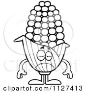 Poster, Art Print Of Outlined Depressed Corn Mascot
