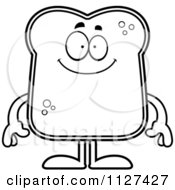 Outlined Happy Bread Character