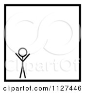 Clipart Of A Stick Man And Black Square Border Royalty Free Illustration by oboy