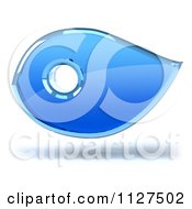 Clipart Of A 3d Blue Glass Bird Royalty Free CGI Illustration by Julos