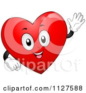 Poster, Art Print Of Happy Heart Mascot Waving