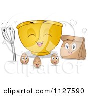 Poster, Art Print Of Mixing Bowl Eggs Bag And Whisk Mascots