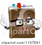 Book Mascot With Glasses And Marks