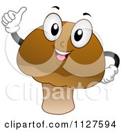Poster, Art Print Of Happy Mushroom Mascot Holding A Thumb Up