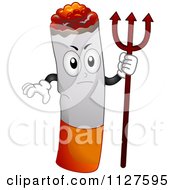 Mad Cigarette Mascot Holding A Trident