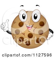 Poster, Art Print Of Chocolate Chip Cookie Mascot Holding A Thumb Up