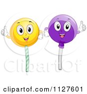Poster, Art Print Of Happy Loli Pop Mascots Holding Thumbs Up