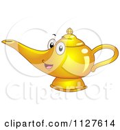 Happy Genie Or Oil Lamp Mascot