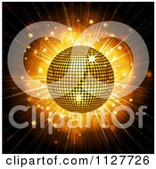 Poster, Art Print Of 3d Gold Disco Ball Over A Star Burst