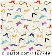 Poster, Art Print Of Seamless Background Pattern Of Mustaches On Beige