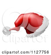 Cartoon Of A Red Christmas Santa Hat With Furry White Trim Royalty Free Vector Clipart