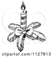 Poster, Art Print Of Sketched Black And White Christmas Candle