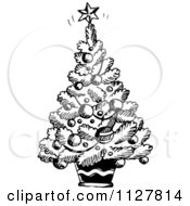 Sketched Black And White Christmas Tree