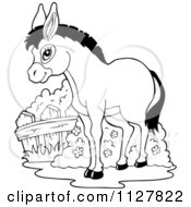 Poster, Art Print Of Outlined Cute Donkey