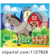 Poster, Art Print Of Cute Donkey Near A Barn