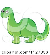 Cartoon Of A Green Toy Dinosaur Royalty Free Vector Clipart by visekart