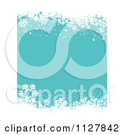 Turquoise Christmas Background With Winter Snowflake Borders