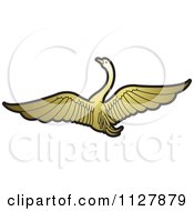 Poster, Art Print Of Gold Swan Flying 2