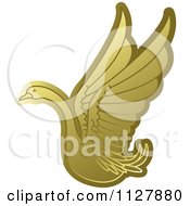 Poster, Art Print Of Gold Swan Flying 3