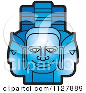 Poster, Art Print Of Blue Indian God Faces