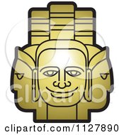 Clipart Of Golden Indian God Faces Royalty Free Vector Illustration by Lal Perera