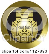 Golden Indian God Faces Icon