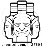 Poster, Art Print Of Outlined Indian God Faces