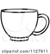Clipart Of An Outlined Cup Royalty Free Vector Illustration