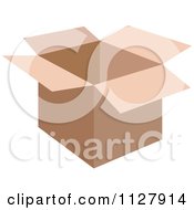 Clipart Of An Open Cardboard Box Royalty Free Vector Illustration