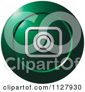 Clipart Of A Green Photo Capture Icon Royalty Free Vector Illustration