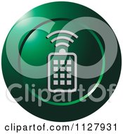 Clipart Of A Green Wireless Icon Royalty Free Vector Illustration