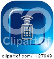 Clipart Of A Blue Wireless Icon Royalty Free Vector Illustration