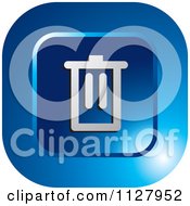 Clipart Of A Blue Trash Can Icon Royalty Free Vector Illustration by Lal Perera