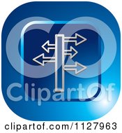 Clipart Of A Blue Route Icon Royalty Free Vector Illustration