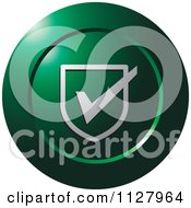 Clipart Of A Green Validate Or Protection Icon Royalty Free Vector Illustration