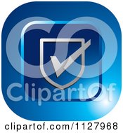 Clipart Of A Blue Validate Or Protection Icon Royalty Free Vector Illustration