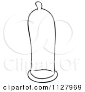 Cartoon Of A Blue Latex Condom Royalty Free Vector Clipart