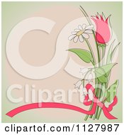 Poster, Art Print Of Ribbon And Flower Background With Copyspace