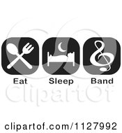 Poster, Art Print Of Black And White Eat Sleep Band Icons