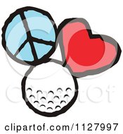 Poster, Art Print Of Peace Love Golf Graphics