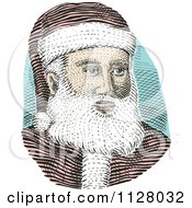 Poster, Art Print Of Retro Engraved Santa Face