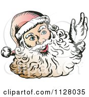 Poster, Art Print Of Christmas Santa Claus Face With A Beard 2