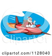 Poster, Art Print Of Christmas Santa Claus Flying A Jet