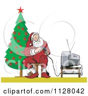 Poster, Art Print Of Christmas Santa Claus Playing A Video Game